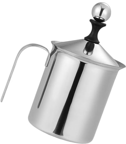Montalatte Per Caffè in Acciaio 304 a Doppio Strato Frusta Manuale Facile Da Pulire Per Latte Macchiato E Cappuccino Fatti in Casa Montalatte a Doppio Strato Per Schiuma Manuale
