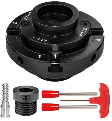 SIIIXS Mandrino per Tornio Professionale in Metallo Dimensioni 100mm Mandrino per Tornio a 4 Ganasce M33X3.5 e M18X2.5 per Legno (nero)