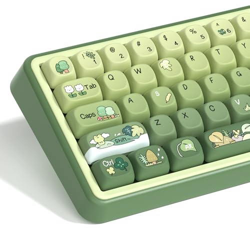 LQXQ MOA PBT tangentskydd, 132 knappar, groddesign (endast knapplock) | Rund design, sublimeringstryck, kompatibel med full storlek/TKL/60/65/75/100 %