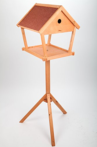 point-garden Vogelhaus Vogelhäuschen Futterhaus Vogelfutterhaus XXL mit Ständer 4-eckig