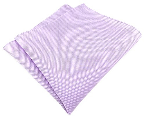 TigerTie - Fazzoletto da taschino, 100% cotone piqué, tinta unita, 30 x 30 cm, lilla., Taglia unica