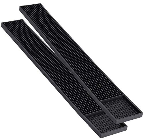 Noverlife 2 Stück schwarze Gummimatte, rutschfest, für Tischstange, Küche, Restaurant