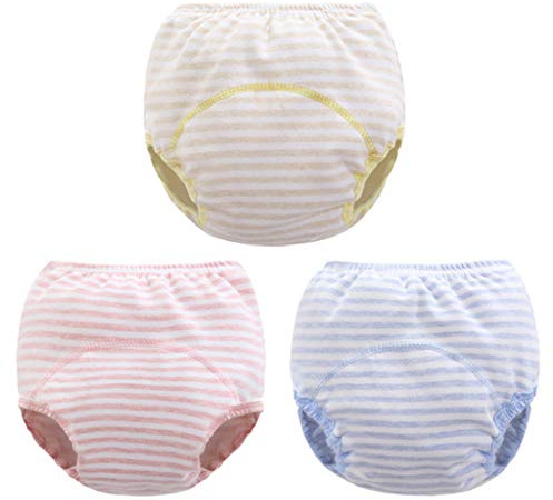 Baguitas pañal Arendizaje Pantalones de Entrenamiento para bebés Ropa Interior de Entrenamiento Orinal Pañales Pantalones de pañales para el Entrenamiento del baño Entrenamiento 5-36 Meses, 3 Piezas