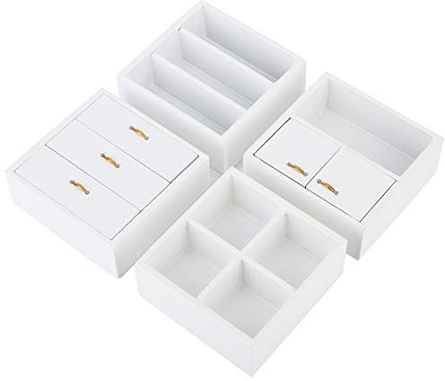 Tnfeeon Puppenhaus Schrank, Miniatur Holzschrank Wohnzimmer Schlafzimmer Schrank Einheit, Weiß