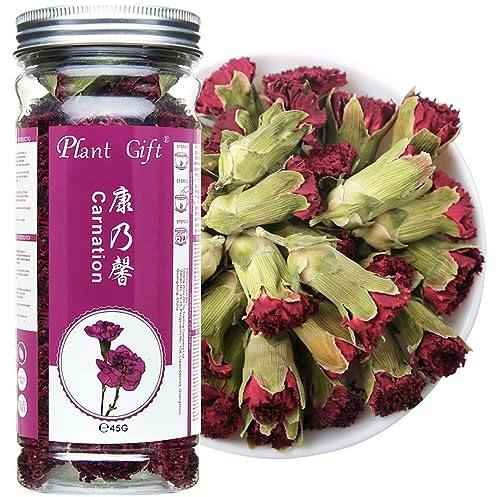 Plant Gift Dried Carnation Flower 45G/1.58oz 康乃馨 Carnation séchée fleur thé à base de plantes feuilles lâches, thé chinois naturel et biologique - Détox - Fleurs comestibles et perte de poids