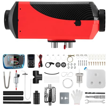 1inchome Standheizung, Standheizung Diesel, 12V Lufterhitzer, 2KW/5KW/8KW Air Diesel Heizung mit Schalldämpfer, LCD Schalter u. Fernbedienung für Auto RV Boote LKW KFZ PKW Wohnmobil