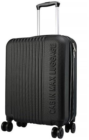 Cabin Max 55 x 40 x 20 cm handbagage resväska vagn, 4 hjul, expanderbar 55 x 40 x 25, lämplig för Ryanair, Easyjet, Wizzair, Iberia, Lufthansa, Tui, Eurowings, Vueling, Svart, 55x40x20cm, Resväska
