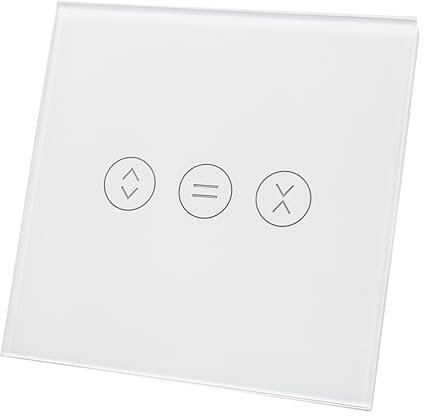 LED ATOMANT Interruptor de Cristal para Persiana Wifi, Interruptor Inteligente Mediante APP del Telefono, Compatible con Alexa y Google Home, Pulsador Tactil para Motor Persianas/Cortinas