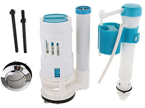 ZYWUOY WC-Spülkasten-Füllset, altes WC-Ablaufventil, Doppelspülung, WC-Spülkasten-Füllteile, universelles Badezimmer-Set, 3er-Set, Ablaufspülventilknopf-Set, passend für Spülkastenhöhe 18–24 cm