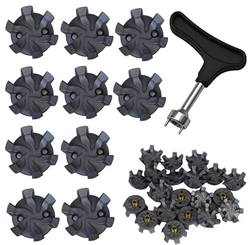 Punte da Golf per Scarpe,20 Pezzi Tacchetti Scarpe da Golf+1 Chiave a punta per scarpe da golf, tacchetti facili da cambiare