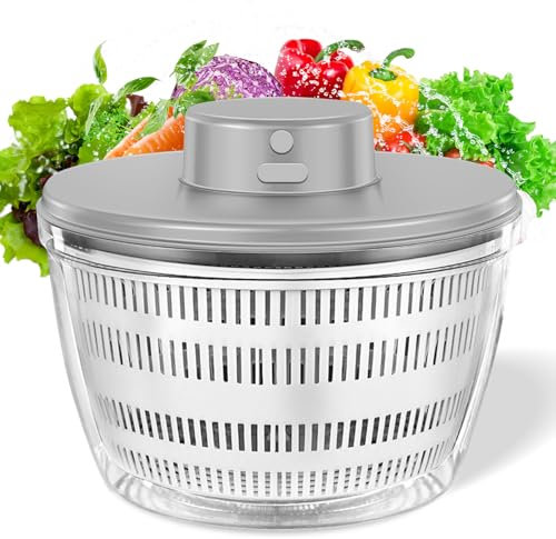 USB Electric Salad Spinner,4L Large Capacity Lettuce Vegetable Washer Dryer