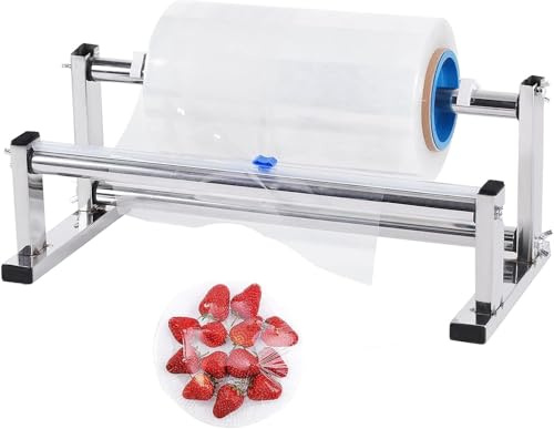 JOSBY Dispenser för plastfilm och inslagningsmaskin i rostfritt stål med stretchfilm med glidskärare för matförpackning i restaurang, stormarknad, fruktbutik (50 cm eller 59 cm)