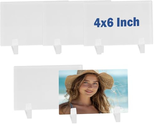 Sublimation Glass Photo Blanks 5 PCS 4X6 Inch for Personiazed Crystal Sheets Plaque