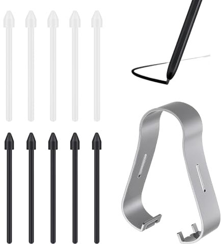 11 Stück S Pen Ersatzspitzen für Samsung Galaxy Tab Ersatz Touch Stylus Tips, Kompatibel mit Tab S9/S9+/S9 FE/S9 Ultra/S8/S8+/S8 Ultra/S7/S7 FE/S6/S6 Lite/N10/N20/S21Ultra/S22Ultra/S23Ultra, Schwarz