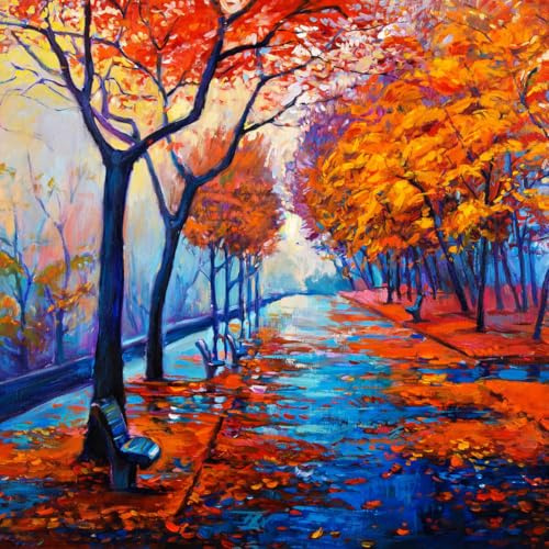 Ceanothe Tableau sur verre forêt peinture 30x30 cm - Impression Image Haute Définition Pour Décoration Murale avec Finition Brillante Fabriqué en France