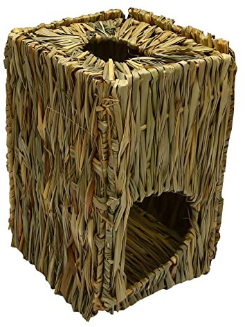 Fangxuee Juguete De Hierba Natural, Tejidas A Mano Plegable Casa De La Hierba De Paja para Conejo Conejillo De Indias Hurón