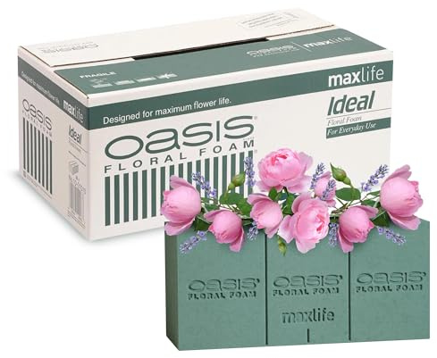 Oasis Pack de 20x Espumas Florales Naturales para flor cortada - Caja de 20 Esponjas Para Flores Naturales(1 unidad - 23x11x8) - Herramienta Esencial para Arreglos Florales (1)