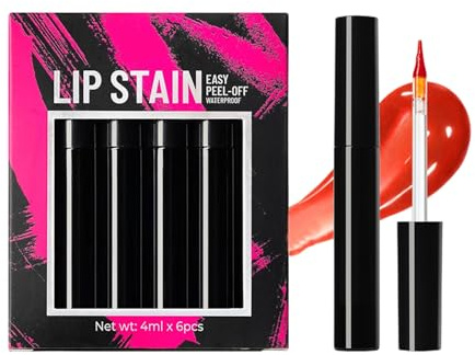 Exfoliante labial – Peel Off Maquillaje de labios | 6 unidades Intenso Pigmented Color de labios resistente a la transferencia para mujeres, novia, familia, esposa, hermana