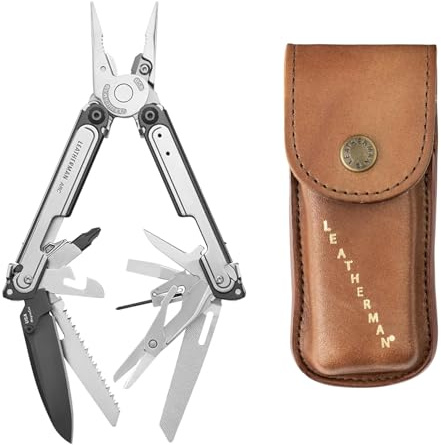 Leatherman Arc Pack Outil Multifonction et Étui - 20 Outils avec Lame en Acier MagnaCut et Étui Heritage Leather Marron Taille M