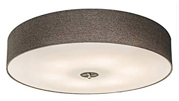 Qazqa - Modern Land Deckenleuchte I Deckenlampe I Lampe I Leuchte taupe 70 cm - Trommel Jute I Wohnzimmer I Schlafzimmer - Textil Rund - LED geeignet E27