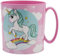 Becher aus Kunststoff, 350 ml, für Mikrowelle, mit Griff, für Kinder Frühstück, BPA-frei (Einhorn Mädchen)