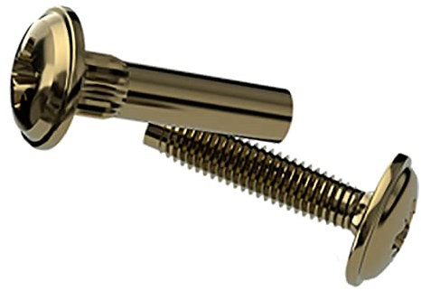 Latón M4 (31 mm - 40 mm) Pernos de unión para armarios de muebles Tornillos de conexión M4 Conectores de canal de cocina (paquete de 10)