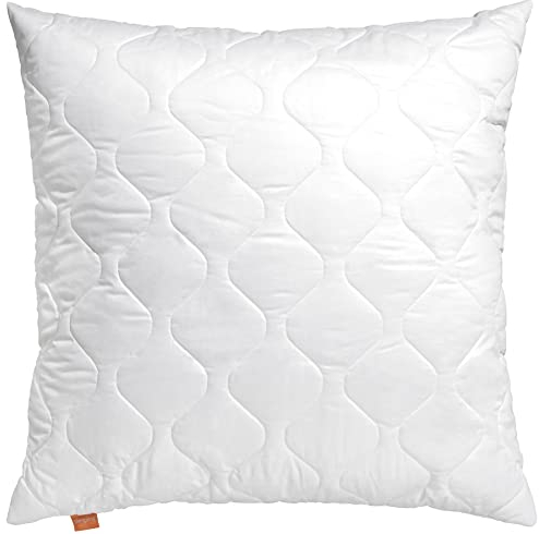 sleepling 2er Set Kopfkissen Komfort 300, Kissen aus 100% Baumwolle Satin, höhenverstellbar, Größengarantie, Füllmengengarantie, 60 Grad, Ökotex 100, 50 x 50 cm, weiß