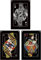 CoolChange Poker Stoff Poster Set | 3 Stück | Spielkarten Rollbild | 42x63cm | Inkl. Haken | Bube, Dame, König