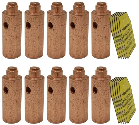 GOUNENGNAIL Copper Ground Rod Clamp with Electrical Tag, Loose-proof Ground Connector Lock by Hammer for Grounding Rod and Wire Connection for 5/8'' actual 14.2mm O.D Ground Rod (10)