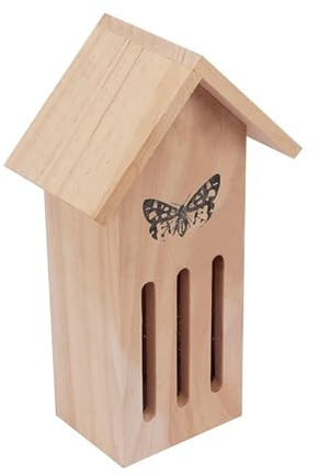 Moreeulsi Maisons de papillons en bois - Maison de jardin en bois - Mont un mur d'arbre ou placez les maisons au sol, taille 28 x 9 x 8 cm pour décoration de jardin