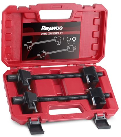 Reywoo Spring Compressor Tool, Heavy-Duty Coil Spring Compressor Tool with Locking Pins, Strut Spring Compressor 13/16 Socket 1/2 Drive to Compress The Coil Spring