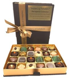 Luxury Belgian Chocolate Truffles Gift Box – 24 Handmade Chocolates by Youlden’s of Yorkshire – Gluten Free & Vegetarian