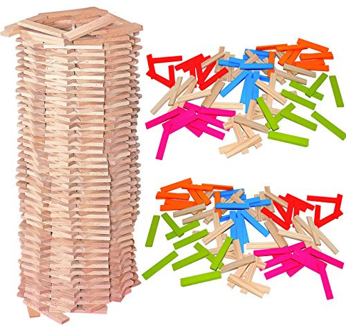 Holz Bausteine Modell & Inhalt frei wählbar 200 Stück Holz - Bausteine - BUNT & Natur - Bunte Steine & Natur Baustein - Baukasten/Holzbaukasten - Holzba..