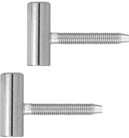 VntMQP Charnière de porte en acier, portes intérieures, portes en bois, charnière à visser (2 Supérieures/Nickelés)