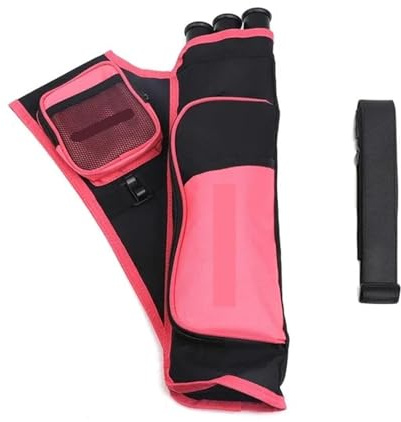 NJIEzhao Carquois de tir à l'arc Carquois de tir à l'arc 3 Tubes, Support de flèches, Portable, arrière, Main Droite, Main Gauche for Le tir à l'arc(Pink RH 1pc)