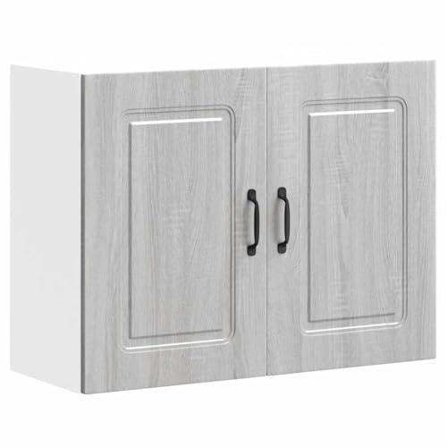 Mimdixy Armario de esquina para cocina, armario colgante de cocina, gris de madera, armario de cocina para salón, cocina, estudio