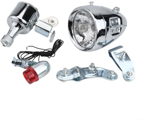 Kit d'éclairage dynamo pour vélo, générateur AC 12 V 6 W avec phare et feu arrière, système d'alimentation par friction en alliage d'aluminium pour le cyclisme