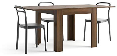 Mobili Fiver, Square extendable dining table, 90x(180) x90 cm, Eldorado, Canaletto Canaletto Walnut, Made In Italy