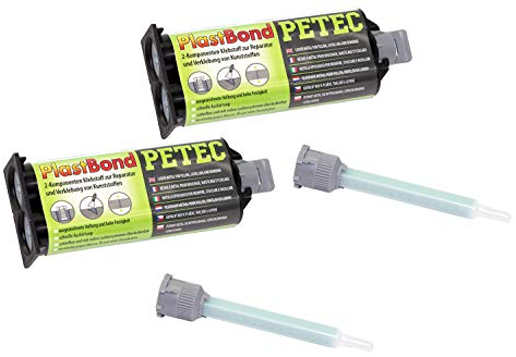 PETEC 98350 PLASTBOND Colle à 2 composants pour plastique 100 ml