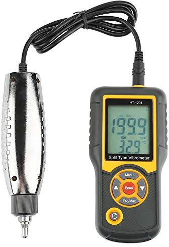 Accelerationssensor mätare digital precision delad typ vibrationsmätare kompakt design halkfritt gummihandtag Vibrometer för labb med manuell kalibreringsknopp