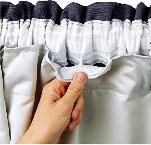 Kinfolk Textile Thermal Blackout Curtain Linings Pair 3 Pass Includes Curtain Hooks (66 x 72)