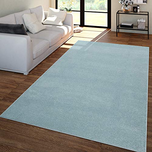 Wohnzimmer Teppich Kurzflor Unifarbendes Design Modern Und Zeitlos, Farbe: Türkis, Größe:120x170 cm