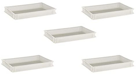 APS Teigbehälter - 5er Set Pizzaballenbox, stapelbar, Fassungsvermögen 14 Liter, Innenmaß 56,5 x 36,5 cm, zum professionellen frischhalten und gären von Teigballen