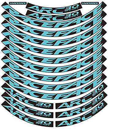 BUSEB Bicycle Wheel Stickers R.A.C.E.F.A.C.E ARC30 MTB Rim Stickers Bike Wheel Set Decal Bicycle Accessories (Color : 27.5er lake blue)