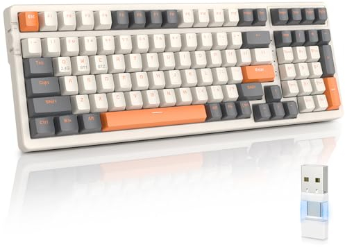 MAGIC-REFINER RK96 Wireless Mechanical Keyboard, Apex Pro TKL Gaming Keyboard, 2.4Ghz/Bluetooth 5.0 Dual Mode 2-in-1 Receiver 100 Key Hot Swappable Linear Red Switch for PC/MAC/Tablet