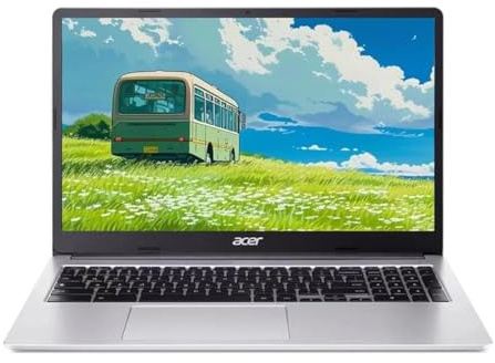 Acer Chromebook 315, 15.6 FHD Display Laptop, Intel Celeron N4500, 4GB RAM, 64GB eMMC, cámara web, cromado OS, plata pura, funda protectora incluida, tarjeta SD TWE 64GB