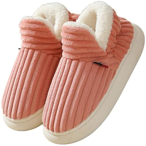 Misolin Womens Slipper Tofflor damer Fuzzy vinter varma Memory Foam Fluffiga Slip-on House Andningsaktiva Hus Shoes,Rosa 270(EU 38-39)