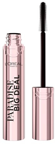 L'Oreal Paris Paradise Big Deal Mascara, Volumizing and Lengthening Formula, Buildable, Clump Resistant, Washable Blackest Black Mascara, 0.33 Fl Oz
