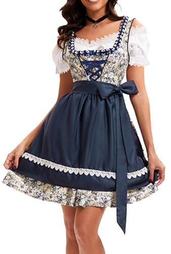 Oktoberfest Dirndl Dress Off Shoulder Costume for Women German Traditional Bavarian Outfits