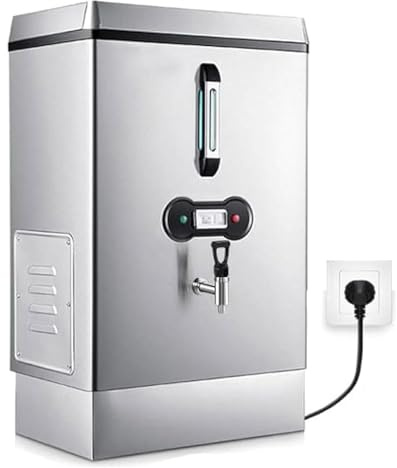 Kadxyan ​​Calentador de Agua Comercial 40L, Dispensador Instantáneo de Agua Caliente con Llenado Automático y Grifo, Urna de Acero Inoxidable para Cafeterías, Oficinas, Preparación de Té/Café​